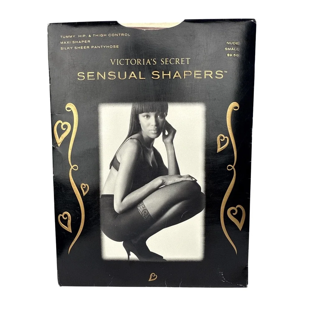 Vintage Victoria's Secret Sensual Shapers Pantyhose Nude Small 90s Hosiery NEW